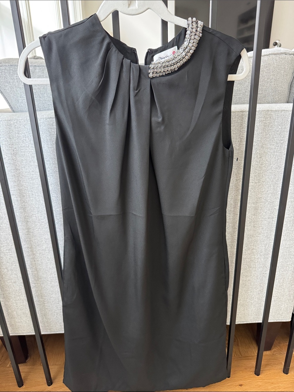 3.1 Phillip Lim Black Sleeveless Dress with Beaded Neckline